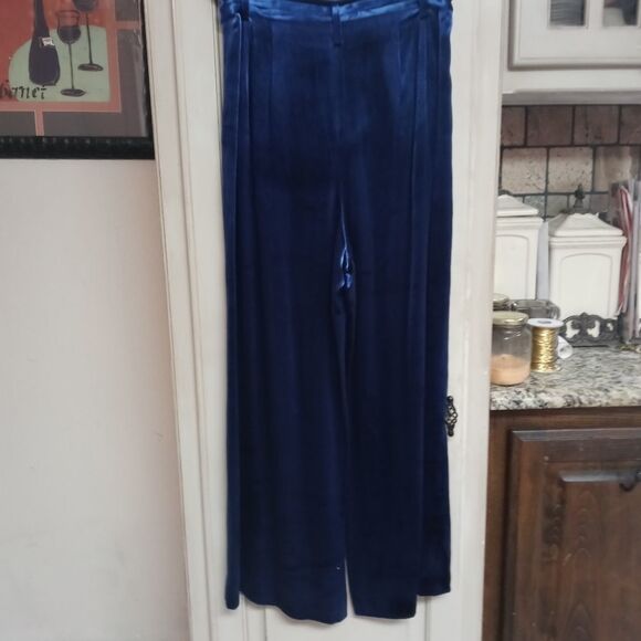 INTERMIX Sz. 6 New Claudia Velvet Pleated Wide-Leg Pants - Picture 12 of 12